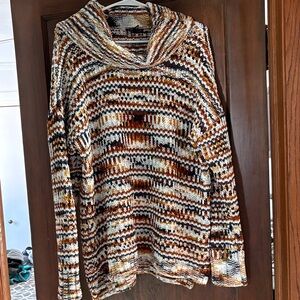 Tribal Brown and Cream Knit Women's Sweater